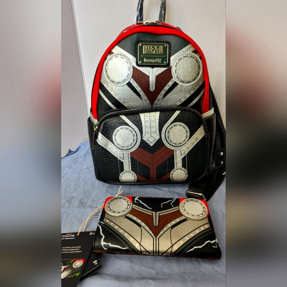 Loungefly Thor Love and Thunder ⛈️ Backpack  &  Matching Wallet